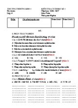 Đề và đáp án kiểm tra cuối học kì Toán lớp 4 - Năm học 2016-2017 - Trường Tiểu học Đồng Kho 1